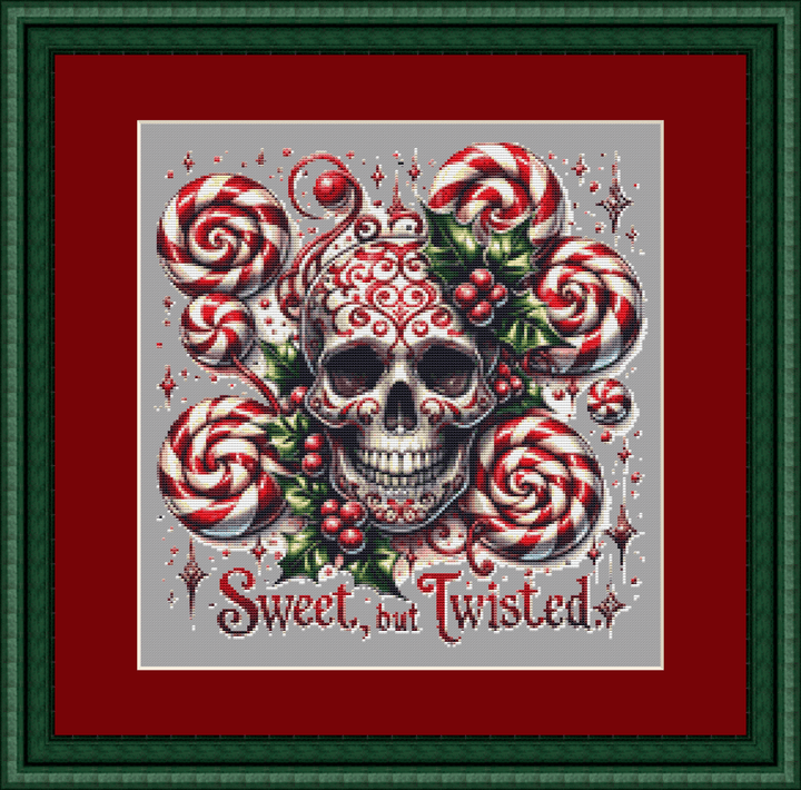 Sweet But Twisted (Ornament) counted cross stitch pattern by Little Quaint Designs
