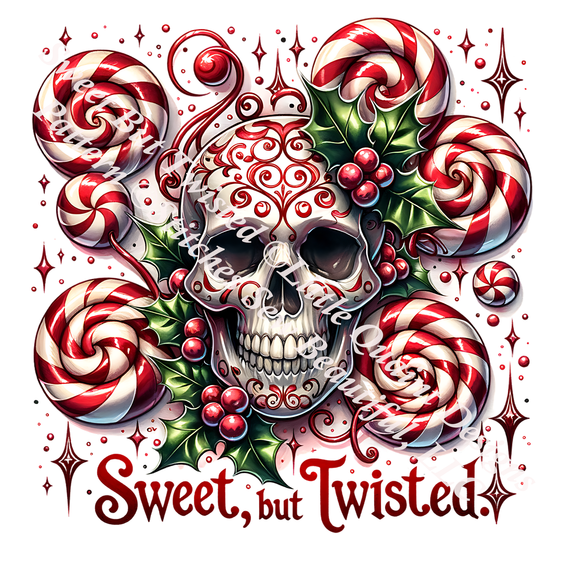 Sweet But Twisted (Ornament) counted cross stitch pattern by Little Quaint Designs