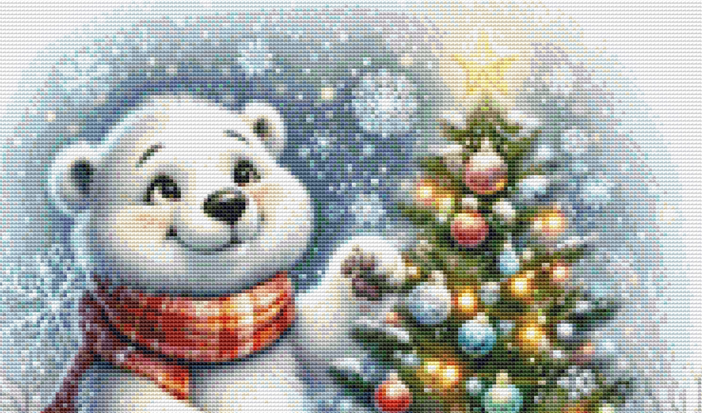 Sweet Christmas Polar Bear (Ornament) counted cross stitch pattern by Design Studio Trend