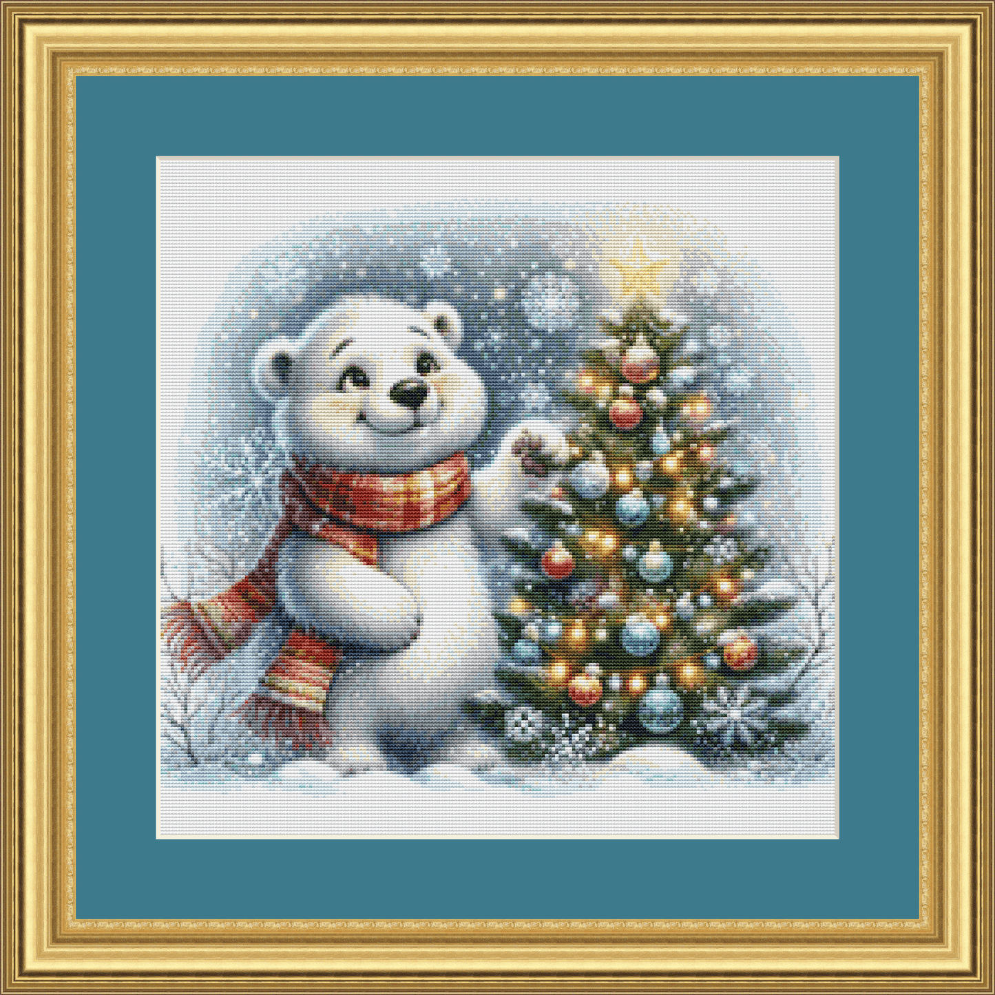 Sweet Christmas Polar Bear (Ornament) counted cross stitch pattern by Design Studio Trend
