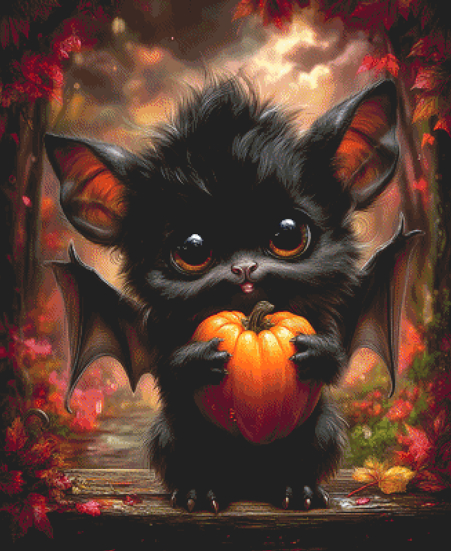 Sweet Little Bat cross stitch pattern by Queen Bee Designs