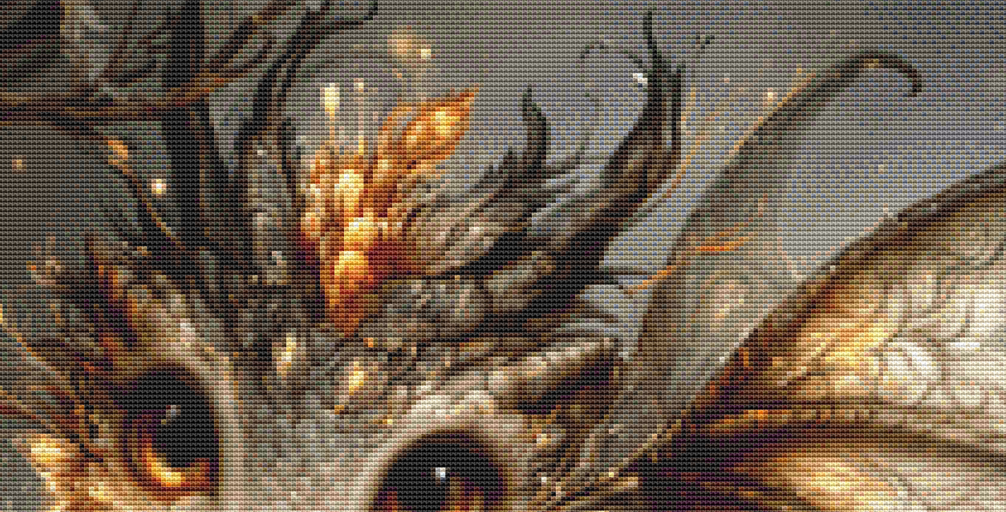 "The Dragon of Lantern Glen" cross stitch pattern by Bryna T. Art & Design