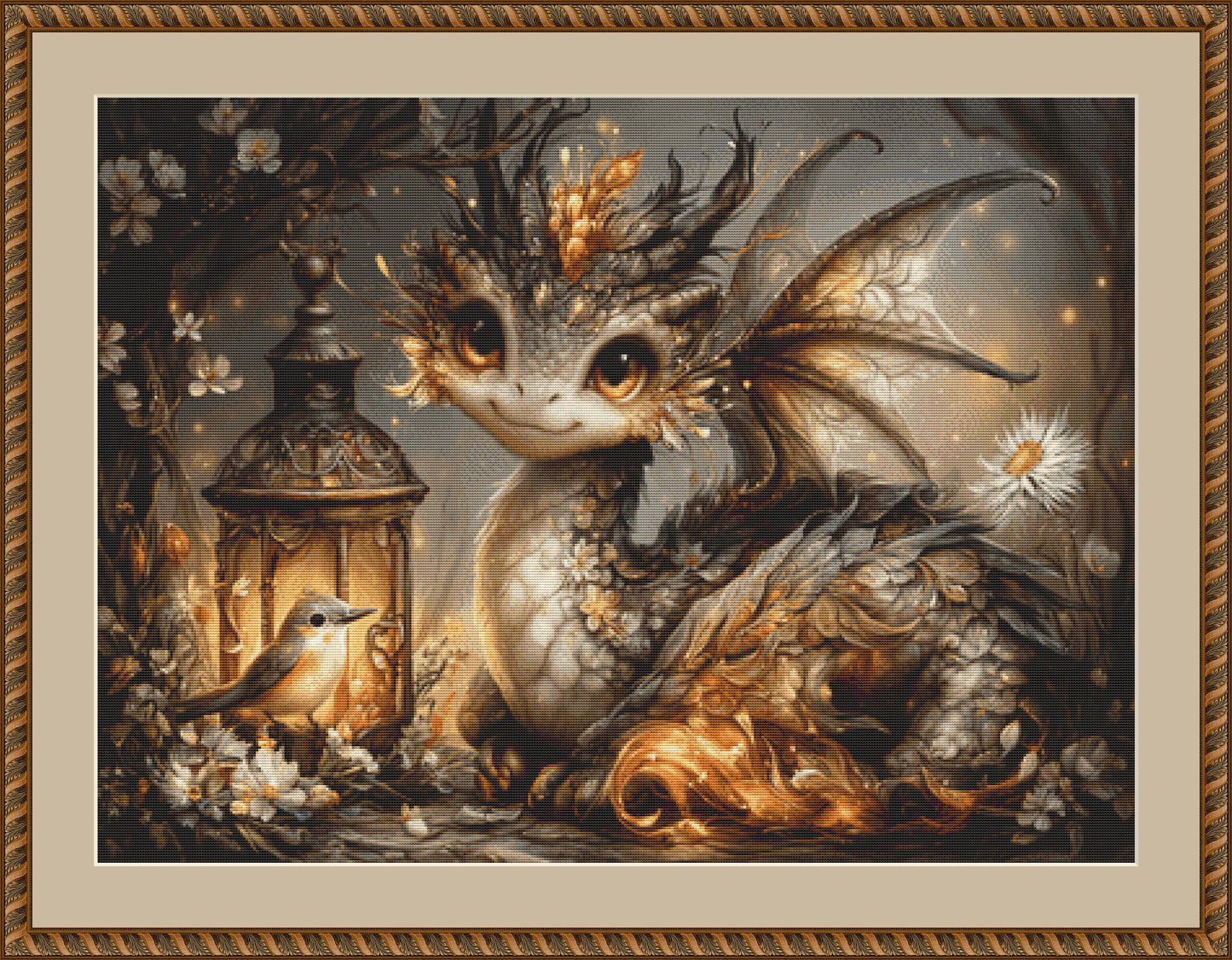 "The Dragon of Lantern Glen" cross stitch pattern by Bryna T. Art & Design