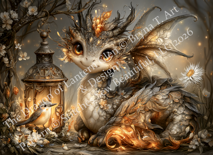 "The Dragon of Lantern Glen" cross stitch pattern by Bryna T. Art & Design