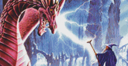 The Dragon's Lair cross stitch pattern by Steve Crisp, Licensed by MGL, www.mglart.com