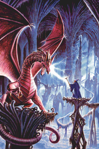 The Dragon's Lair cross stitch pattern by Steve Crisp, Licensed by MGL, www.mglart.com