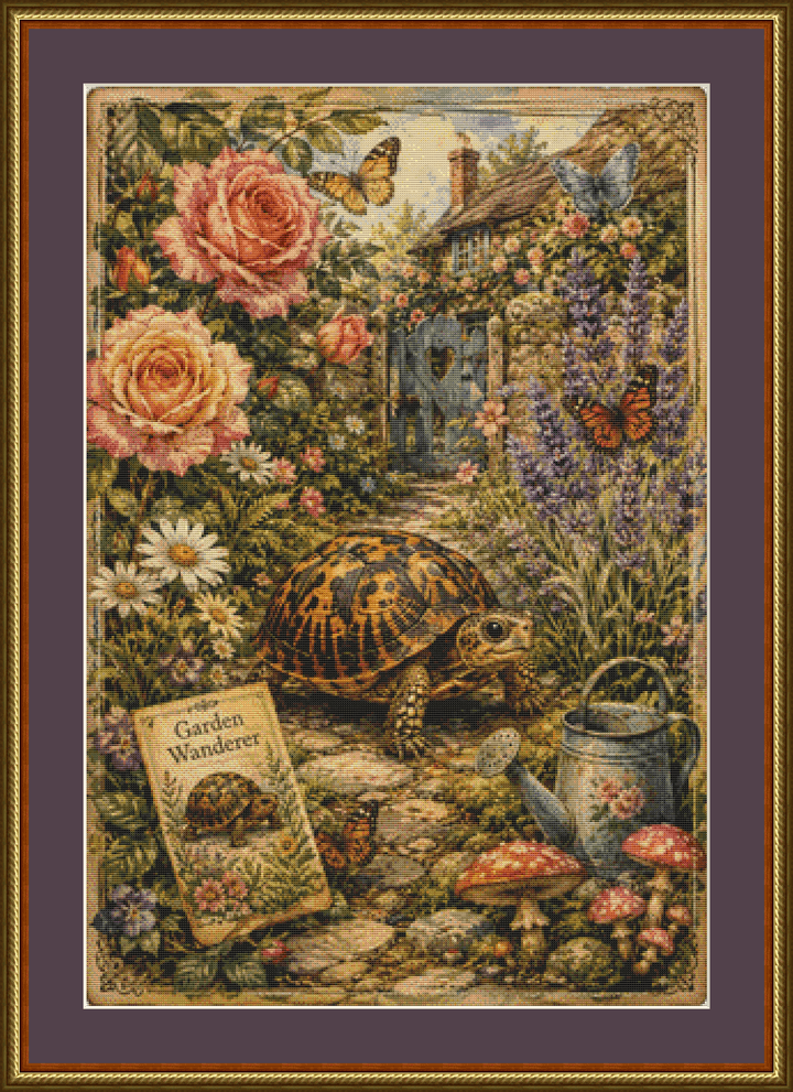 "The Garden Wanderer" cross stitch pattern by The Old Stationery Shop
