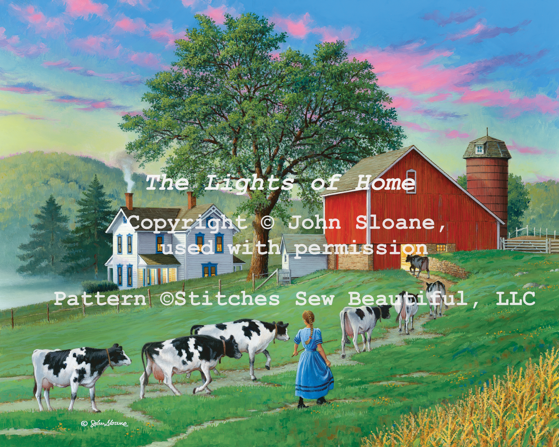 The Lights of Home counted cross stitch pattern Copyright © John Sloane, used with permission
