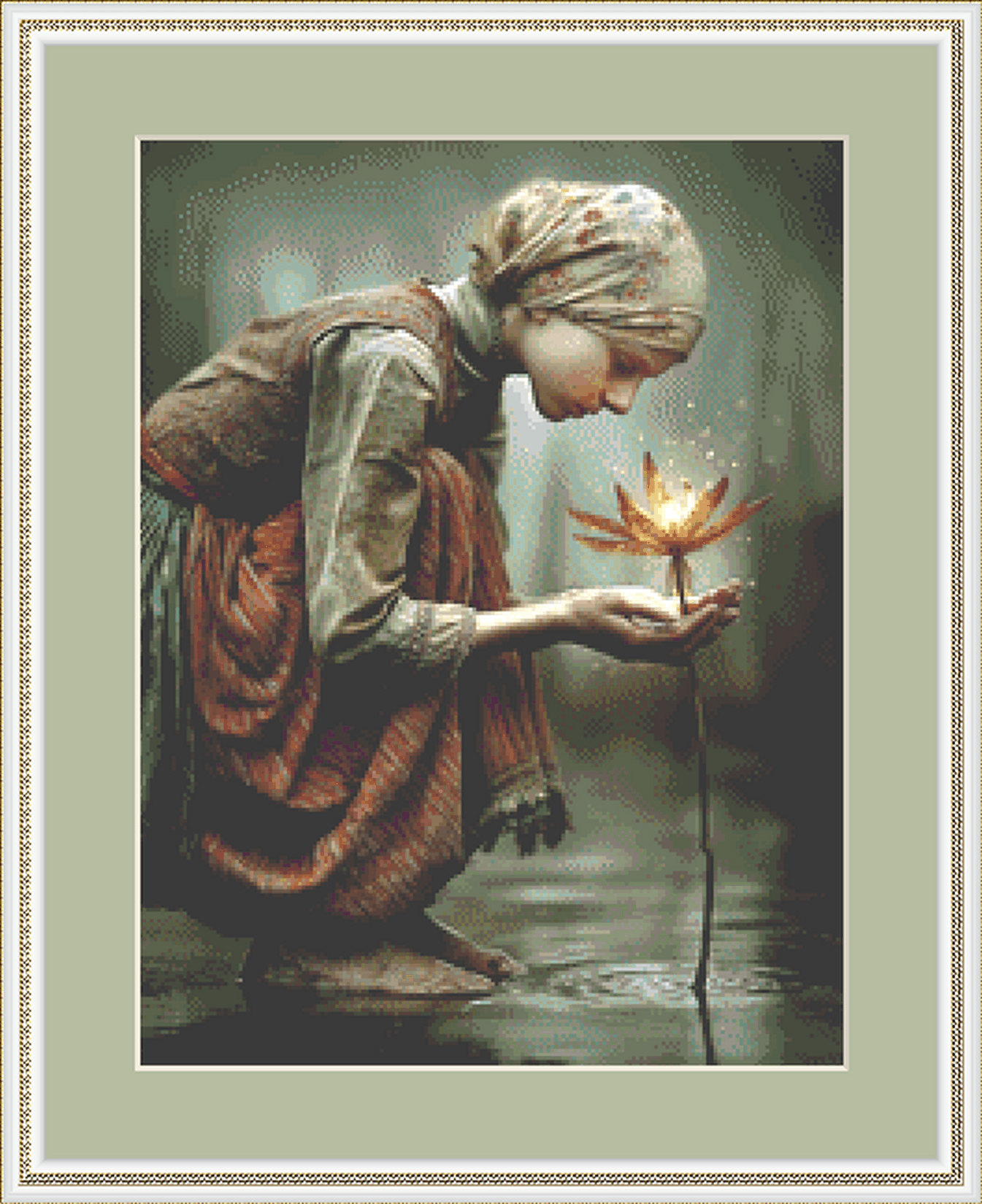The Offering of Light cross stitch pattern By Bryna T. Art & Design
