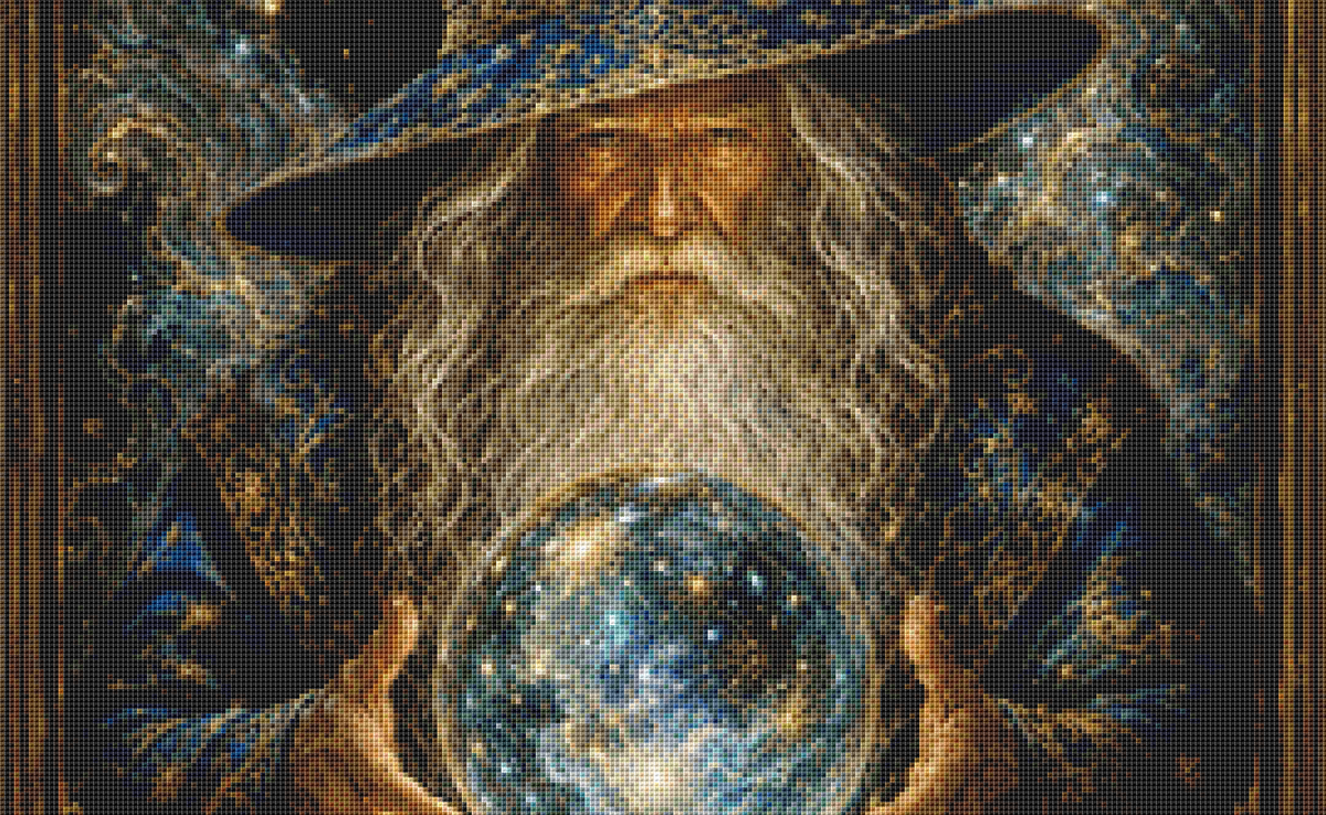 "The Oracle of The Stars" cross stitch pattern by Queen Bee Designs