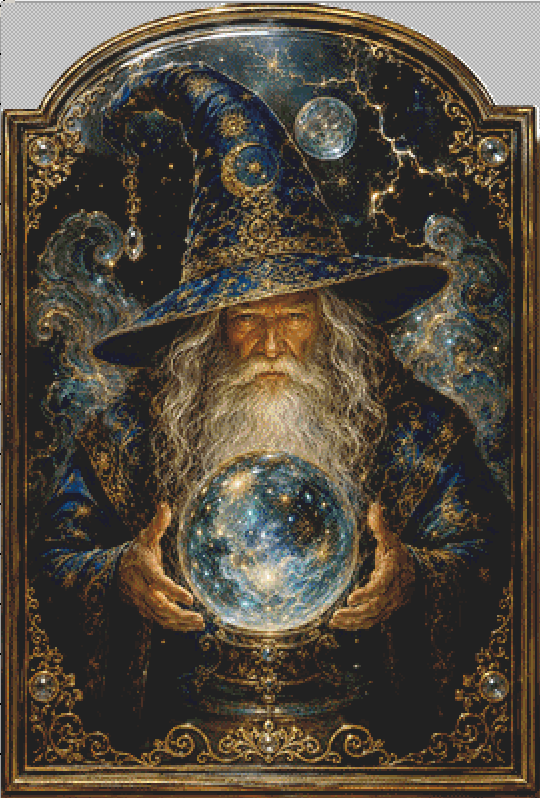 "The Oracle of The Stars" cross stitch pattern by Queen Bee Designs