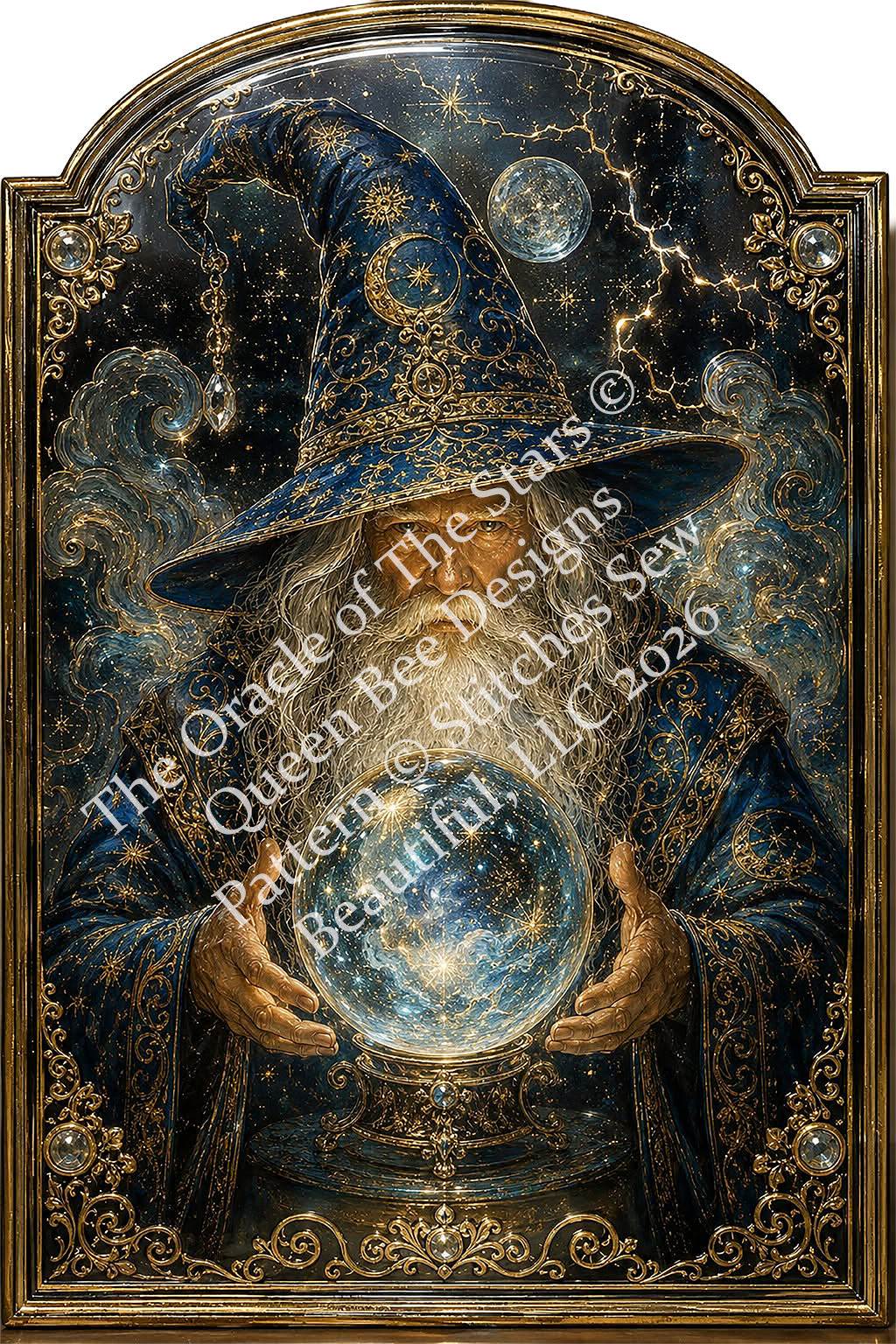 "The Oracle of The Stars" cross stitch pattern by Queen Bee Designs