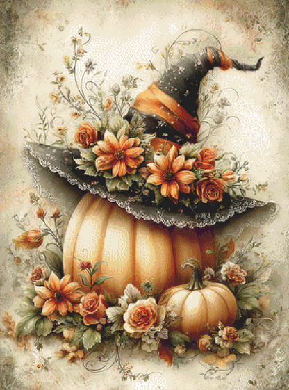 "The Pumpkin Witch Garden" cross stitch pattern by Sassy E. Boutique