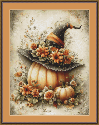 "The Pumpkin Witch Garden" cross stitch pattern by Sassy E. Boutique