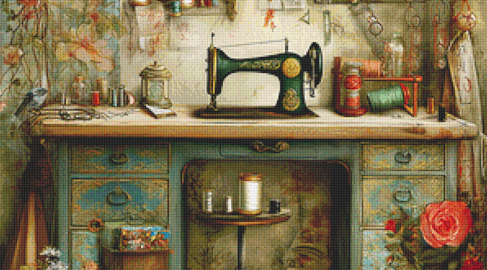 The Sewing Room cross stitch pattern by Bryna T. Art & Design