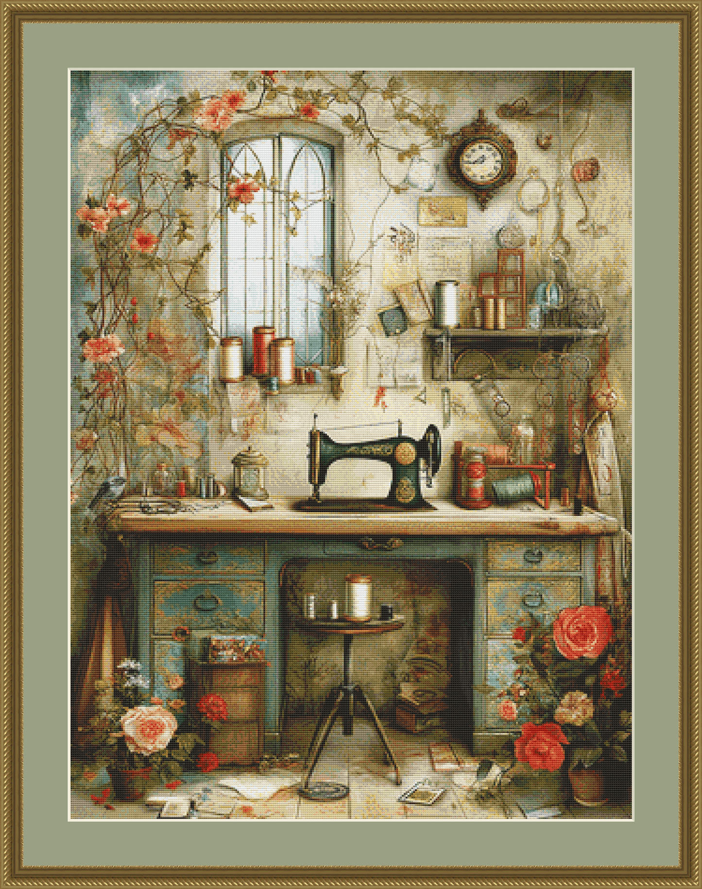 The Sewing Room cross stitch pattern by Bryna T. Art & Design