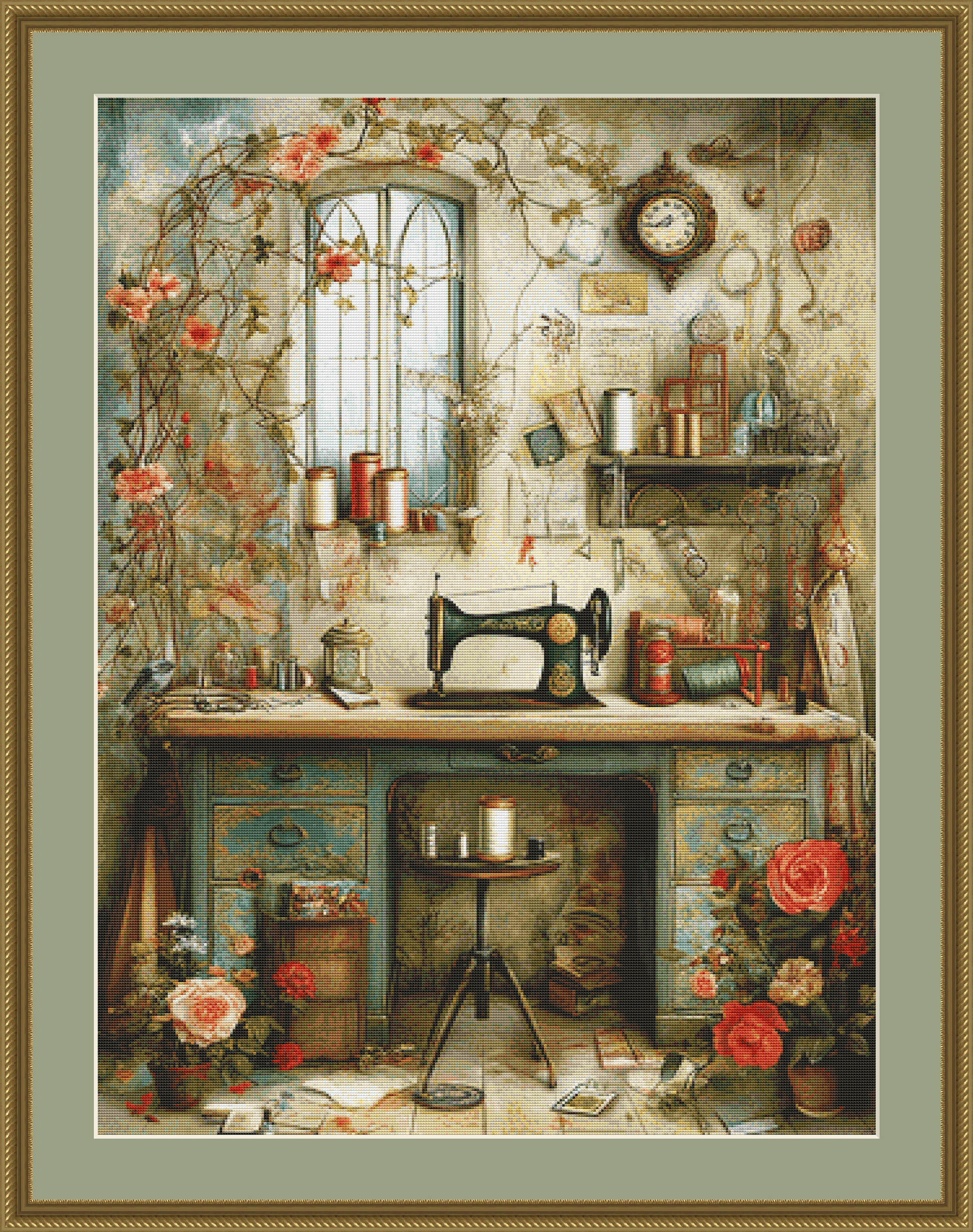 The Sewing Room cross stitch pattern by Bryna T. Art & Design
