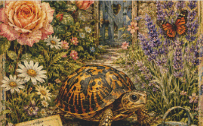 "The Garden Wanderer" cross stitch pattern by The Old Stationery Shop
