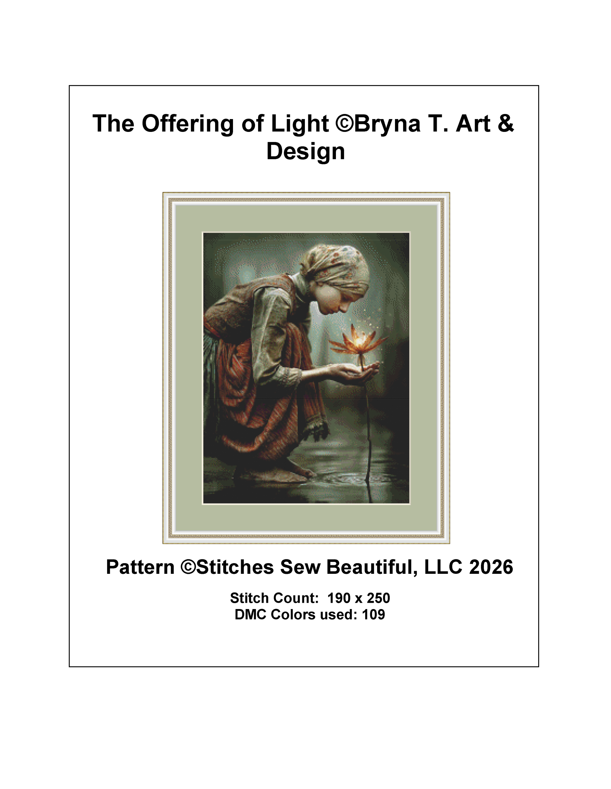 The Offering of Light cross stitch pattern By Bryna T. Art & Design