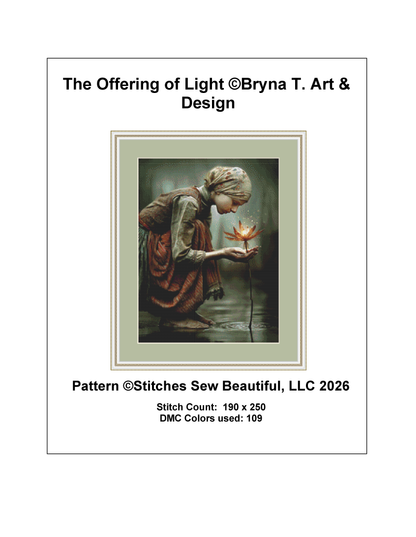 The Offering of Light cross stitch pattern By Bryna T. Art & Design