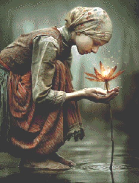 The Offering of Light cross stitch pattern By Bryna T. Art & Design
