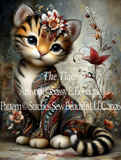 The Tiger cross stitch pattern By. Sassy E. Boutique