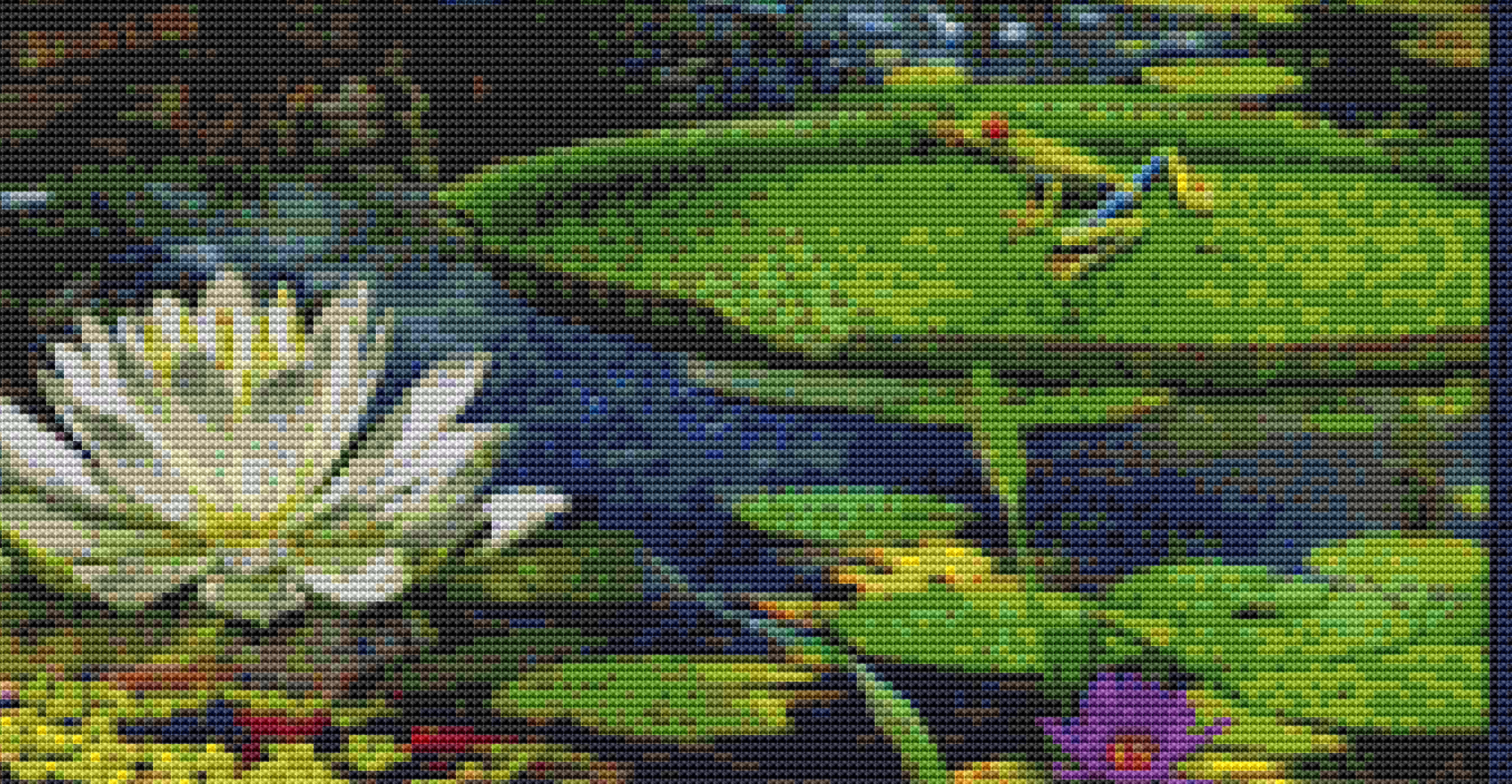 Tiger in Water counted cross stitch pattern by Jan Patrik Krasny, Licensed by MGL, www.mglart.com