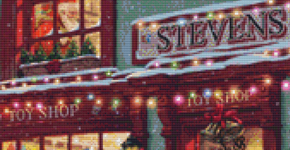 "Toy Shop" counted cross stitch pattern by Steve Read, Licensed by MGL, www.mglart.com