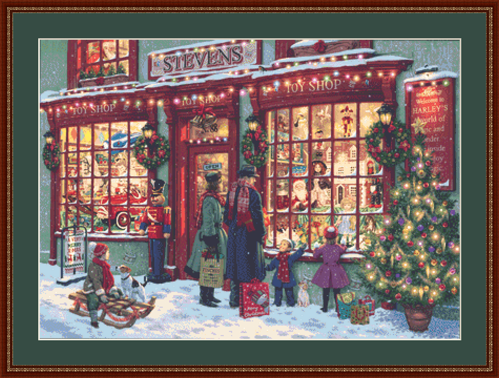 "Toy Shop" counted cross stitch pattern by Steve Read, Licensed by MGL, www.mglart.com