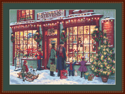 "Toy Shop" counted cross stitch pattern by Steve Read, Licensed by MGL, www.mglart.com