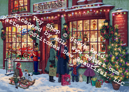 "Toy Shop" counted cross stitch pattern by Steve Read, Licensed by MGL, www.mglart.com