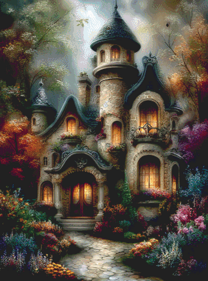 Twilight Manor cross stitch pattern by Sassy E. Boutique