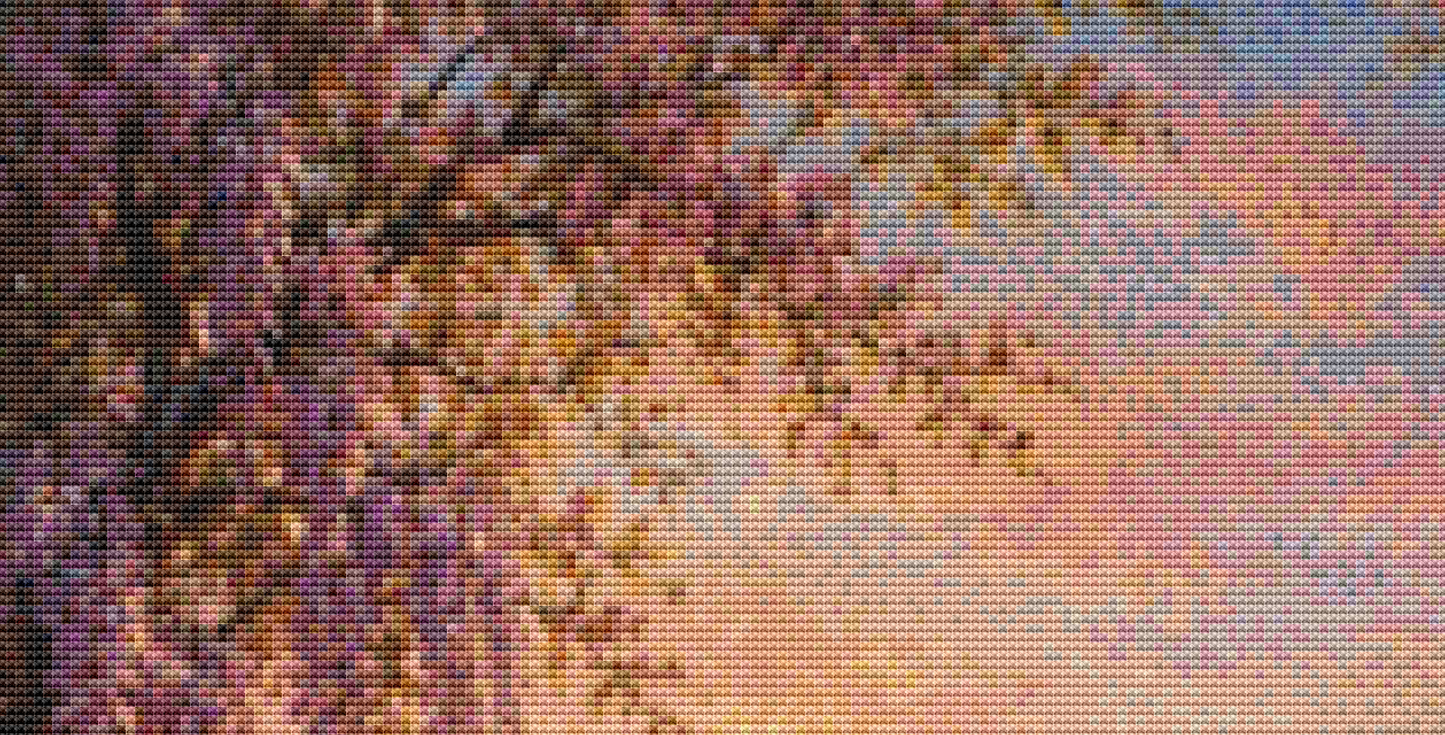 "Twilight Ride Over the Lily Pond" cross stitch pattern by Eder Jose Rosa