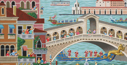 "Venice Boat Parade" cross stitch pattern by Heronim Licensed by Ansada Licensing Group, LLC