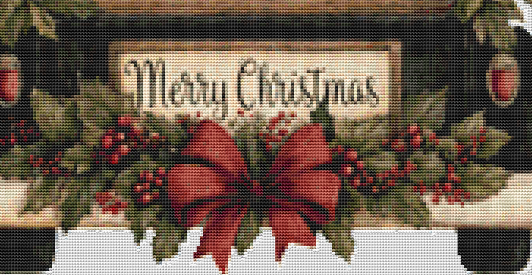 Vintage Christmas Gnomes (Ornament) counted cross stitch pattern by 168 Digital Art Co.