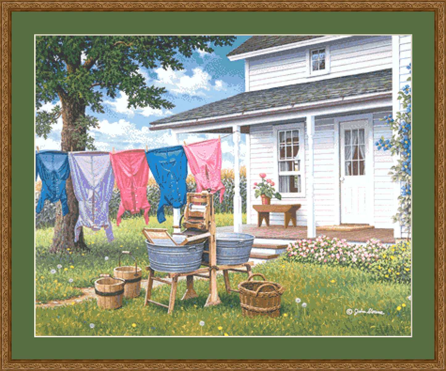 Wash and Dry counted cross stitch pattern Copyright © John Sloane, used with permission