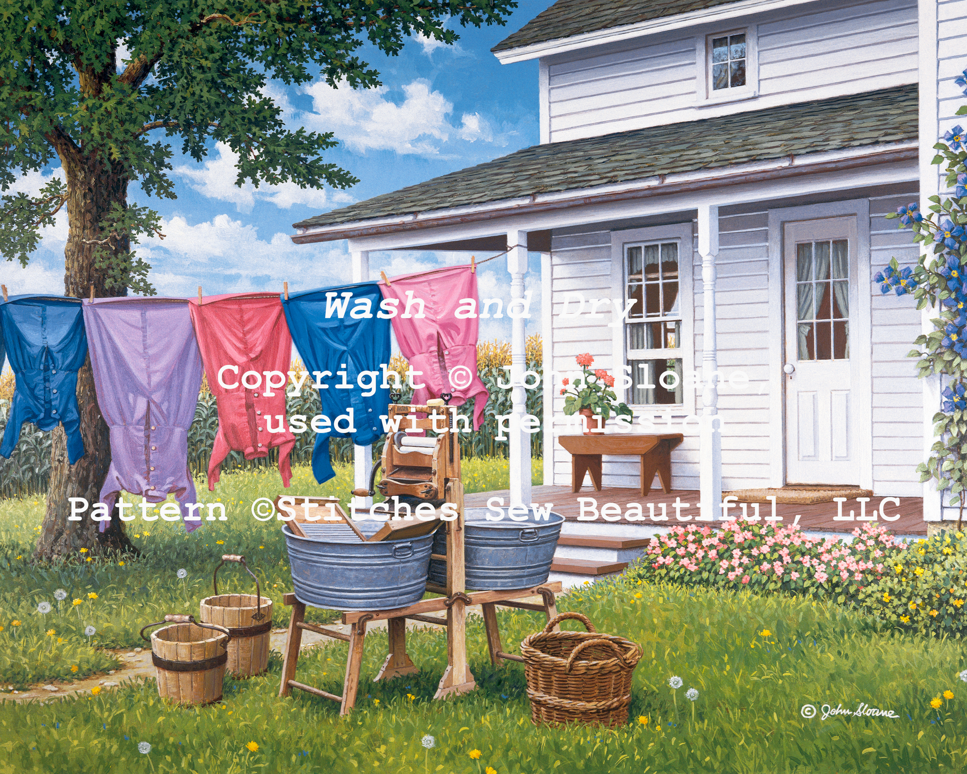 Wash and Dry counted cross stitch pattern Copyright © John Sloane, used with permission