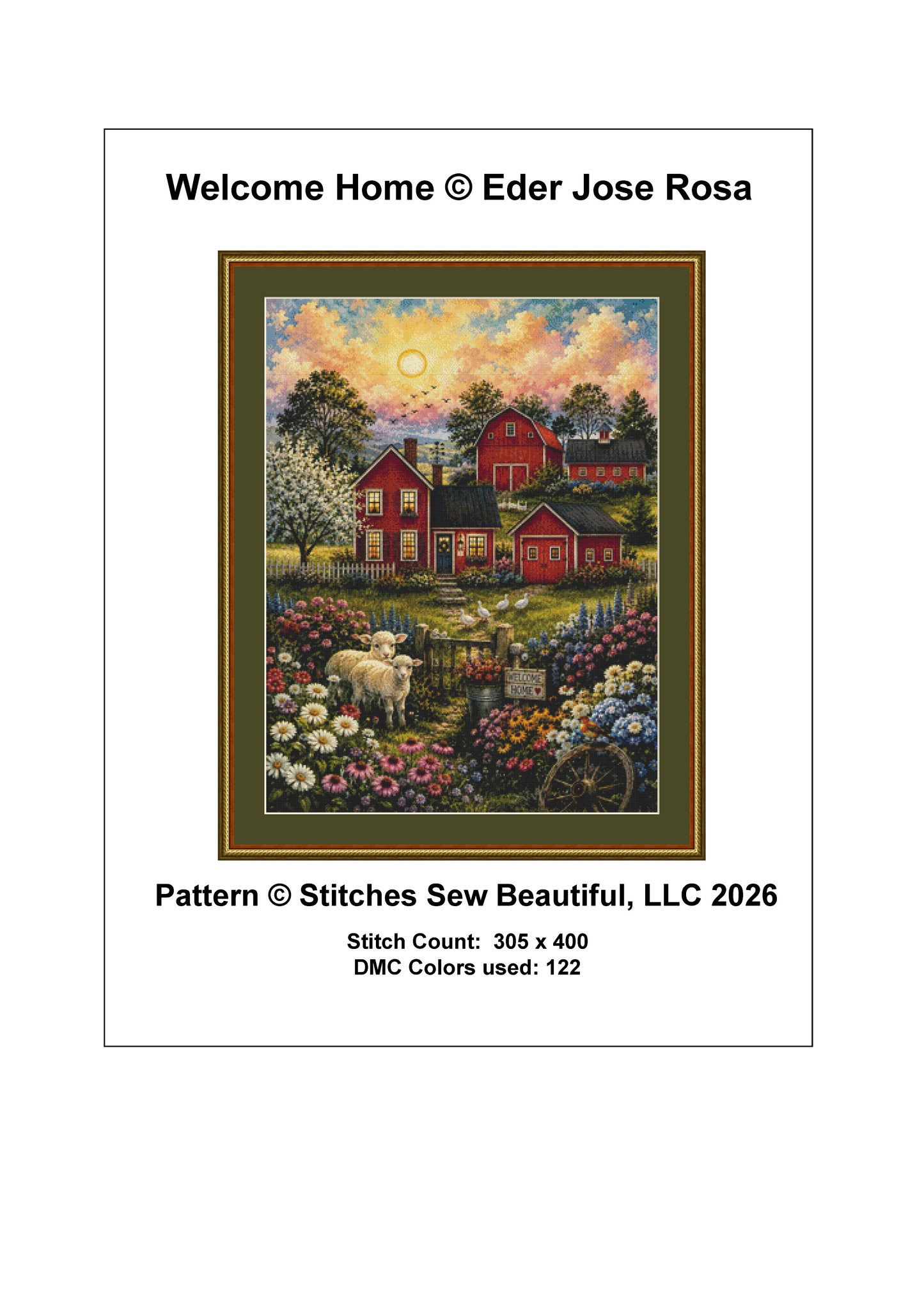 "Welcome Home" cross stitch pattern by Eder Jose Rosa