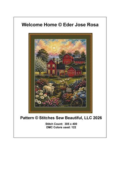 "Welcome Home" cross stitch pattern by Eder Jose Rosa