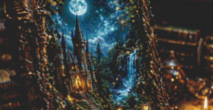 Where Stories Open Into Living Magic counted cross stitch pattern by Ian's AI Art