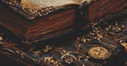 Where Stories Open Into Living Magic counted cross stitch pattern by Ian's AI Art