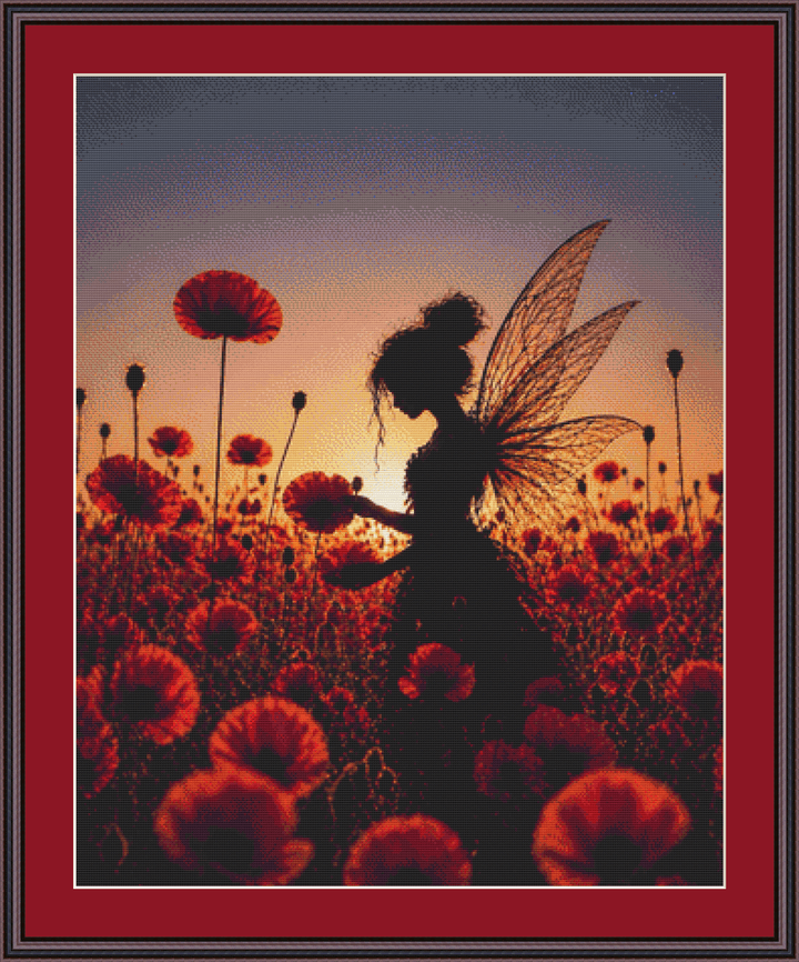 Where the Last Light Finds Her cross stitch pattern by Ian's AI Art