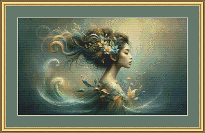 Whispers Beneath the Willow cross stitch pattern by BHive Digitals