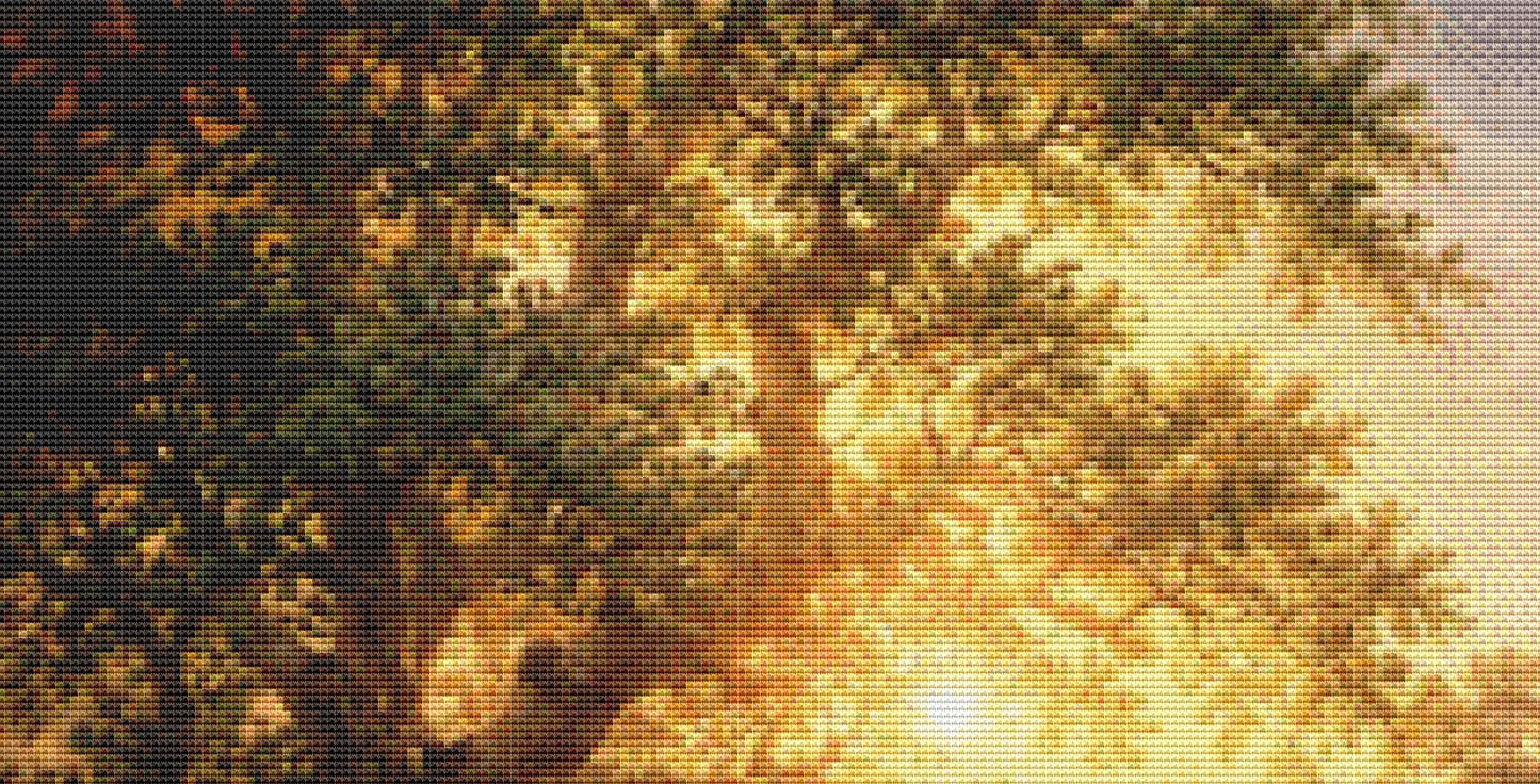 "The Dragon of Lantern Glen" cross stitch pattern by Bryna T. Art & Design