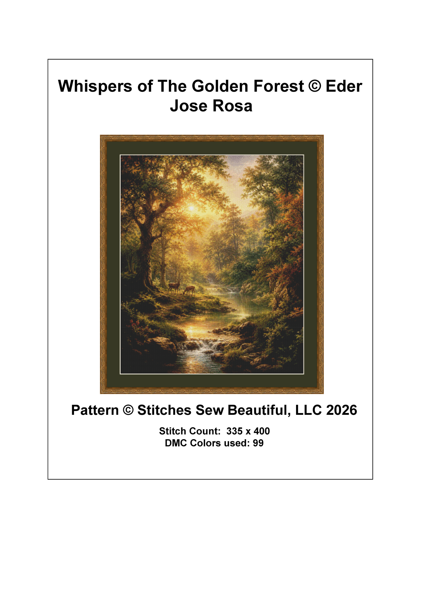 "Whispers of The Golden Forest" cross stitch pattern by Eder Jose Rosa