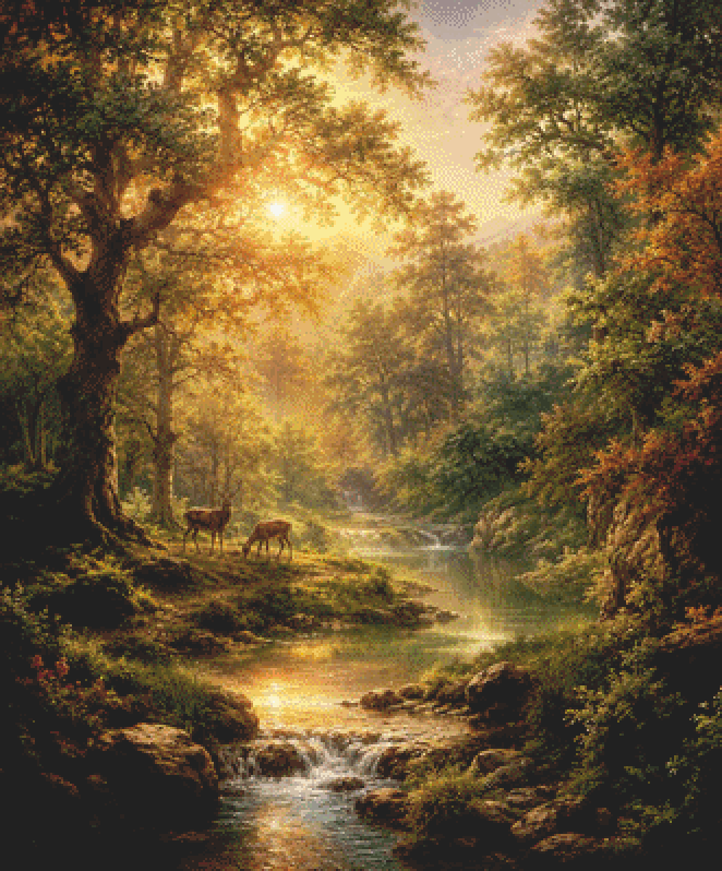 "Whispers of The Golden Forest" cross stitch pattern by Eder Jose Rosa