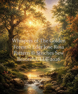 "Whispers of The Golden Forest" cross stitch pattern by Eder Jose Rosa