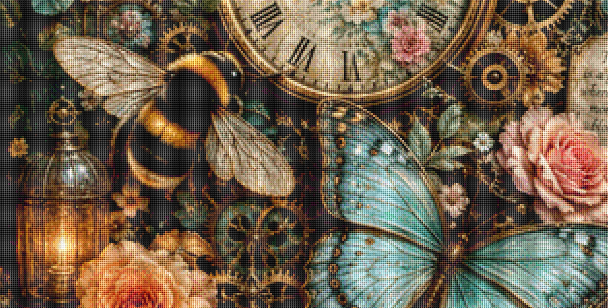 "Whispers of Timelessness" cross stitch pattern by Queen Bee Designs