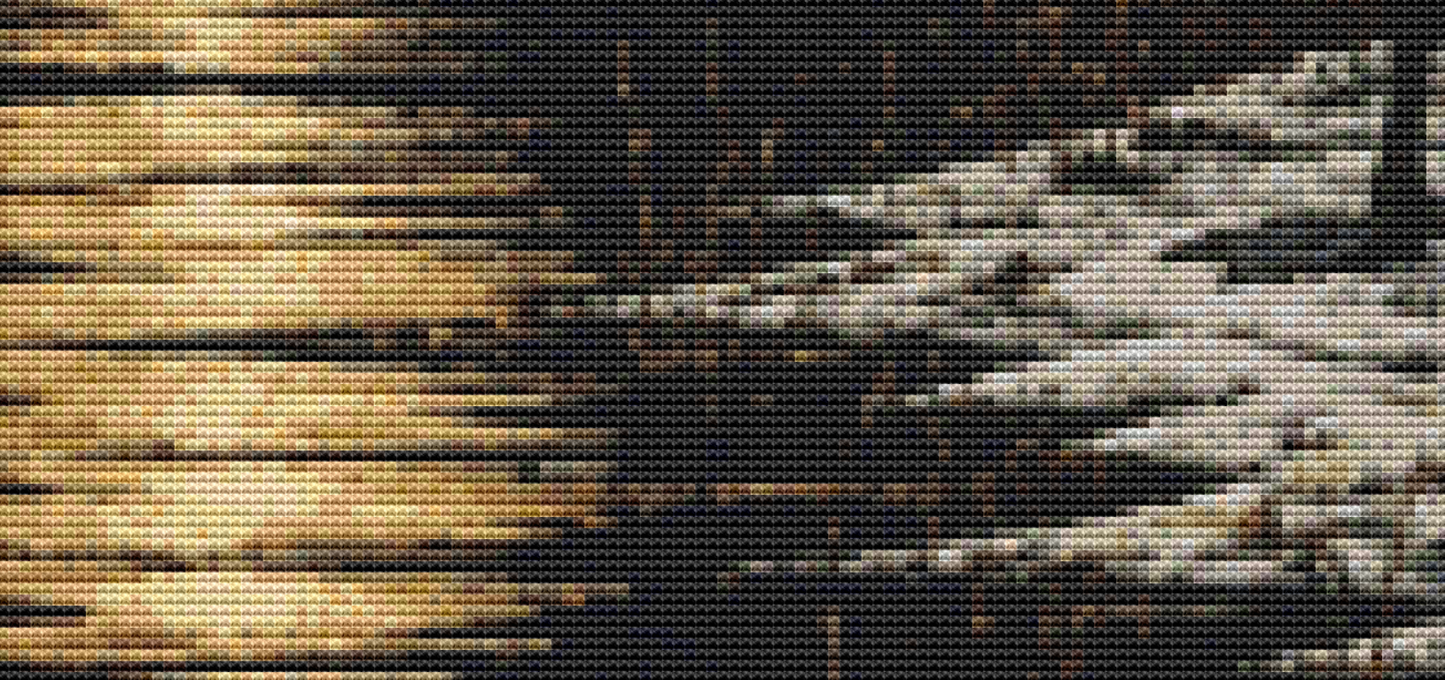 Whooper Swan in Moonlit Winter Marsh counted cross stitch pattern by Ian's AI Art