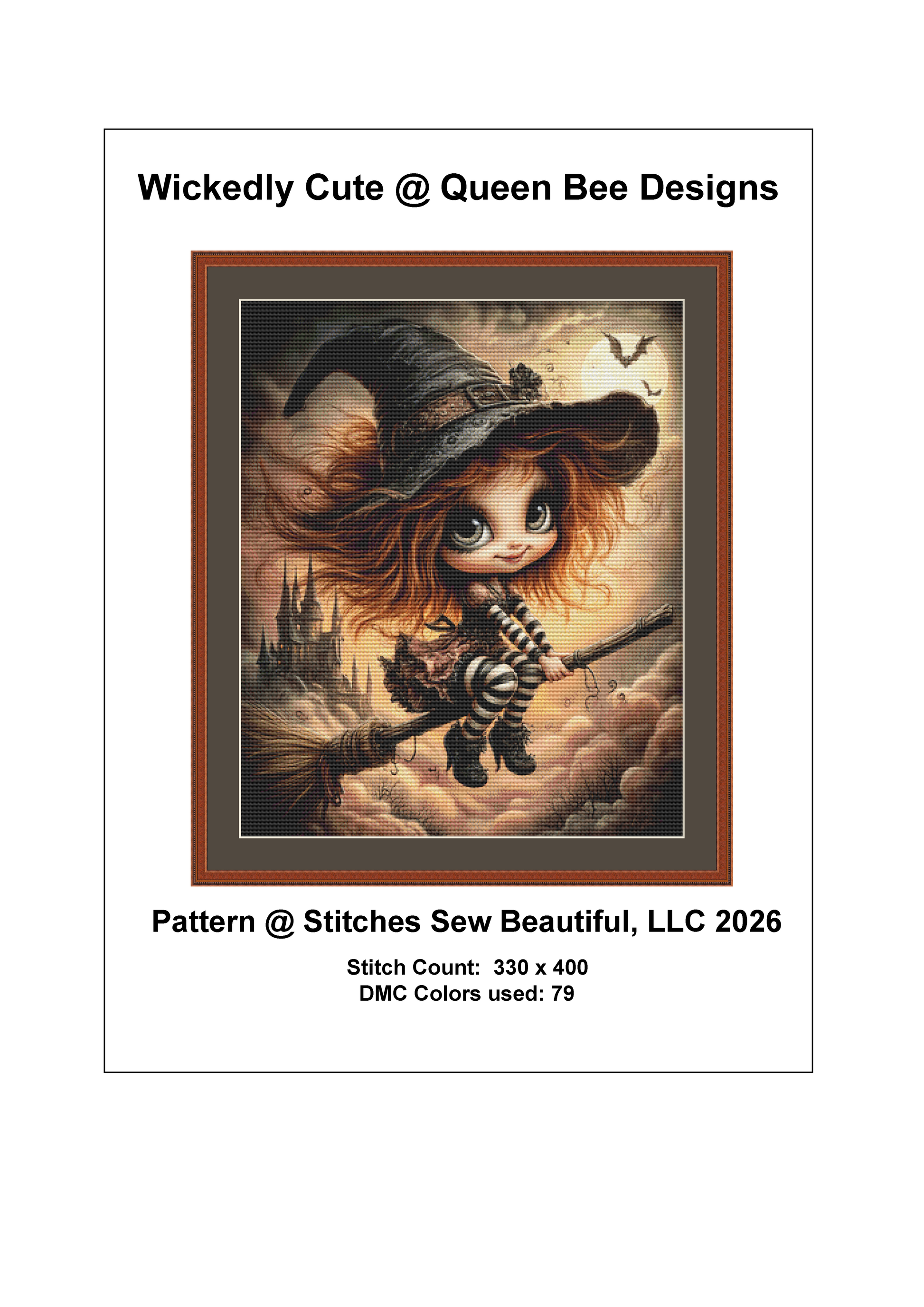 Wickedly Cute cross stitch pattern by Queen Bee Designs
